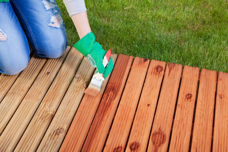 Deck Rail Stain Application